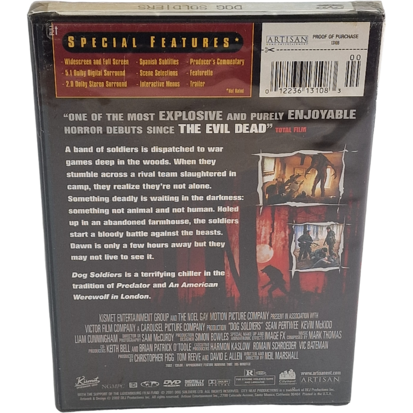 Dog Soldiers DVD Artisan Entertainment Region 1 Neil Marshall Sean Pertwee -18