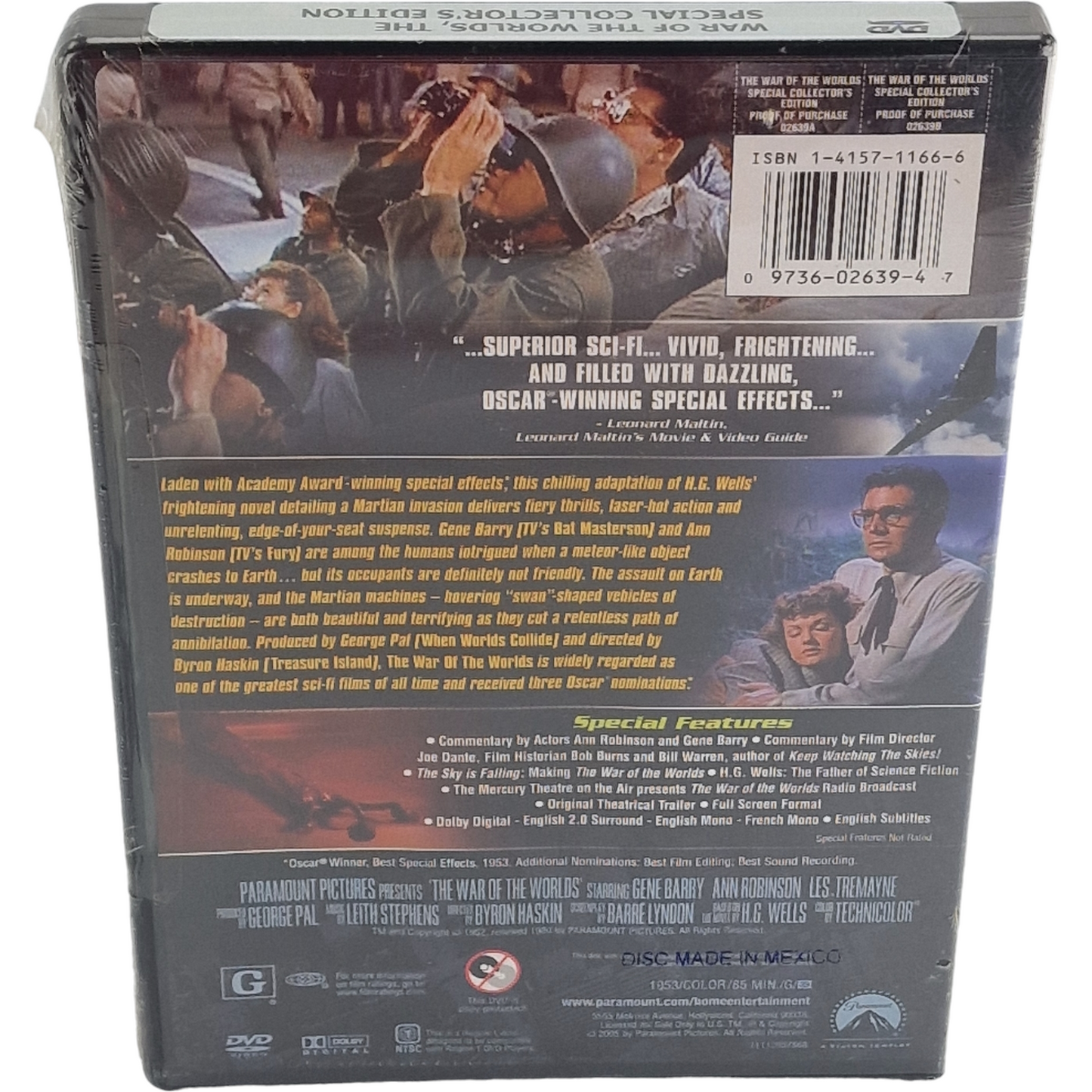 La Guerre des mondes 1953 DVD Édition spéciale de collection 2005 Zone 1