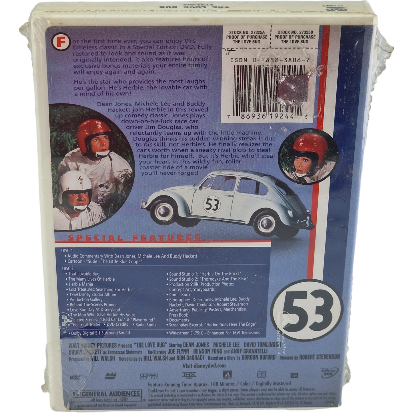 Un amour de Coccinelle DVD 1968 The Love Bug Disney Édition spéciale 2003 Zone 1