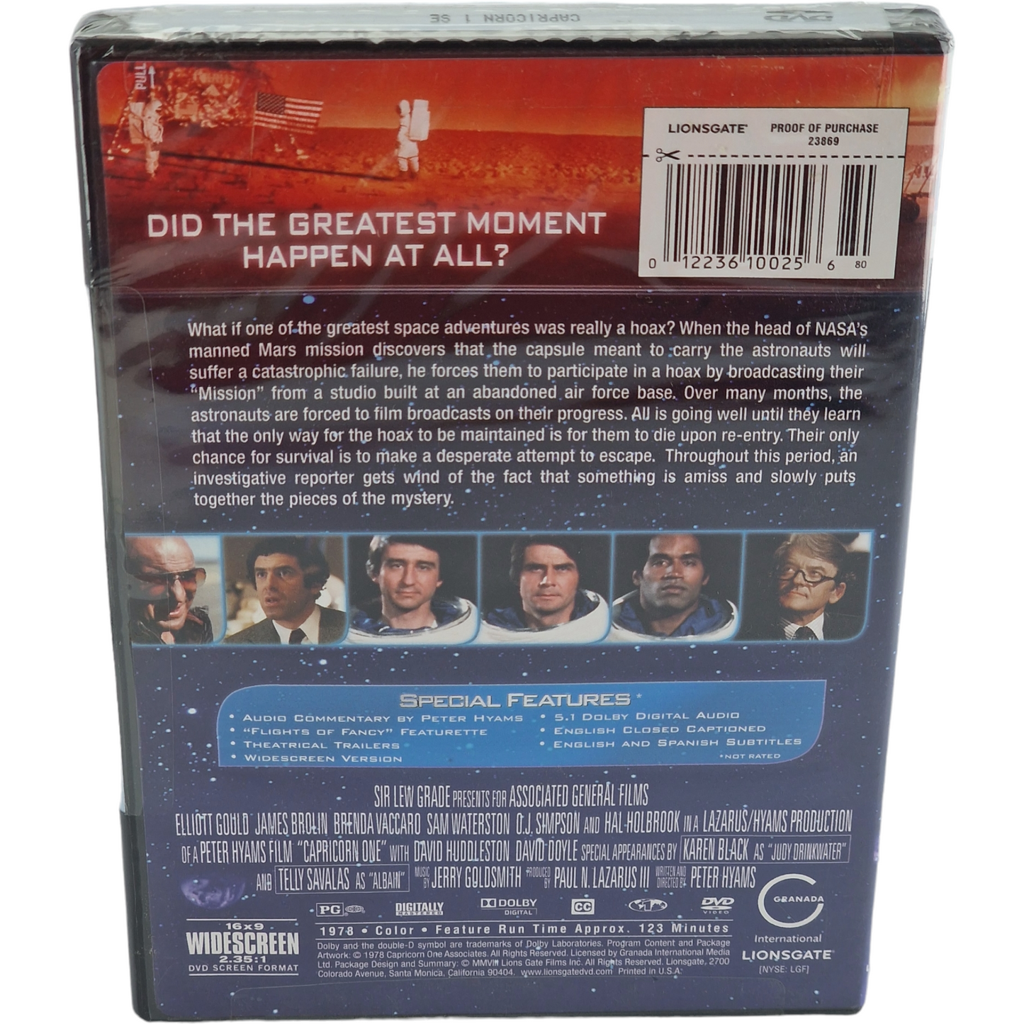 Capricorn One 1977 DVD Édition spéciale Lionsgate Films Peter Hyams 2008 Zone 1