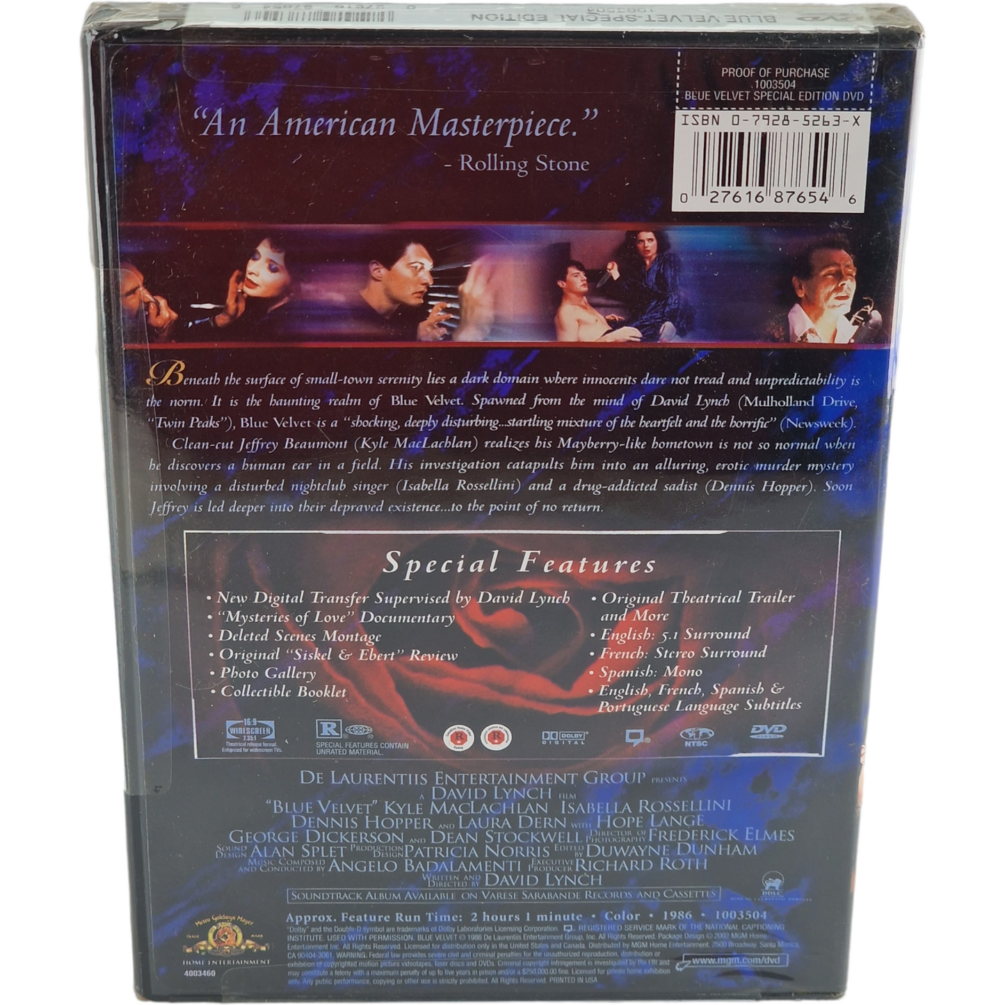 Blue Velvet 1986 DVD Édition spéciale 2002 David Lynch _Dennis Hopper Zone 1
