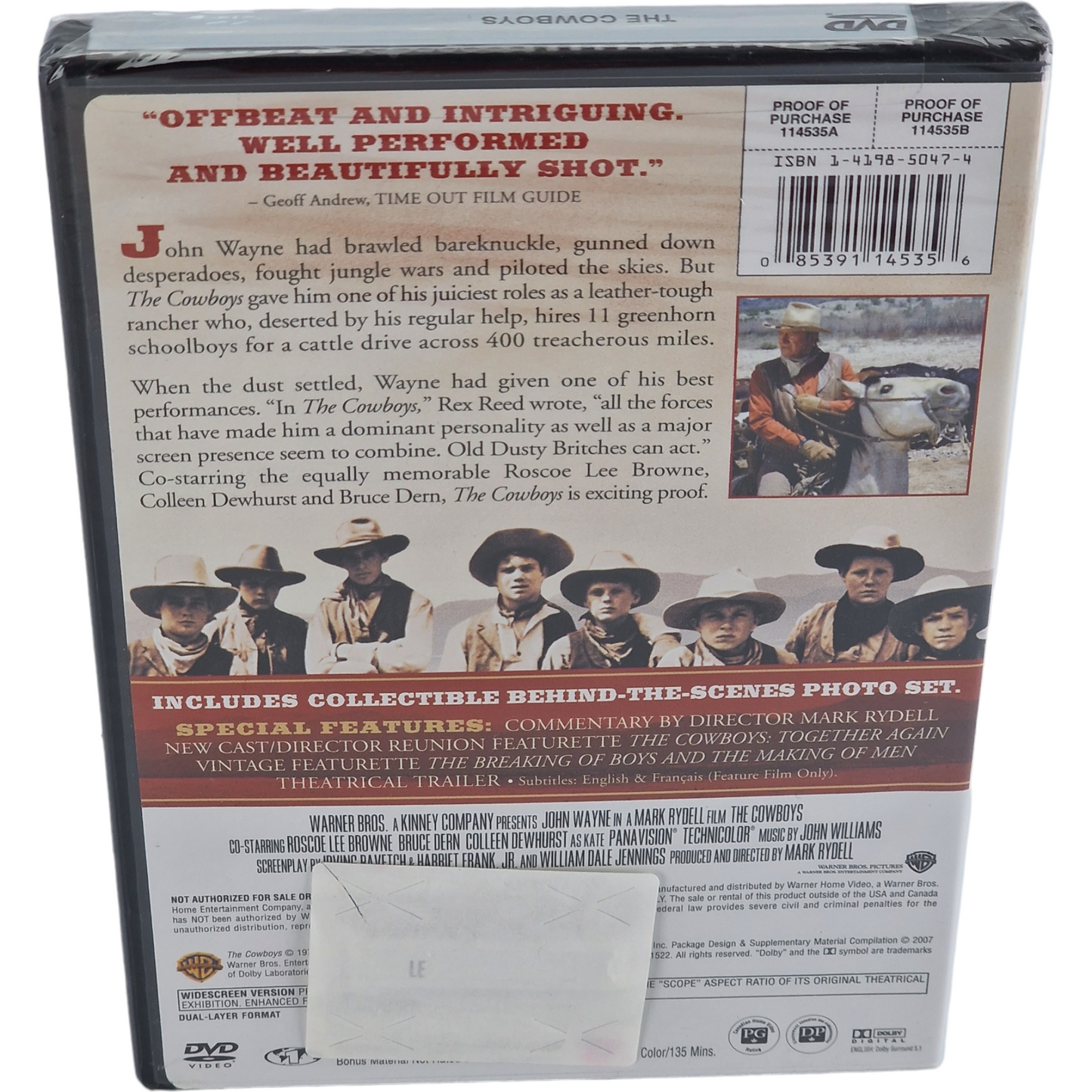 The Cowboys 1972 John Wayne DVD Édition de luxe avec Slipcover 2007 Region 1