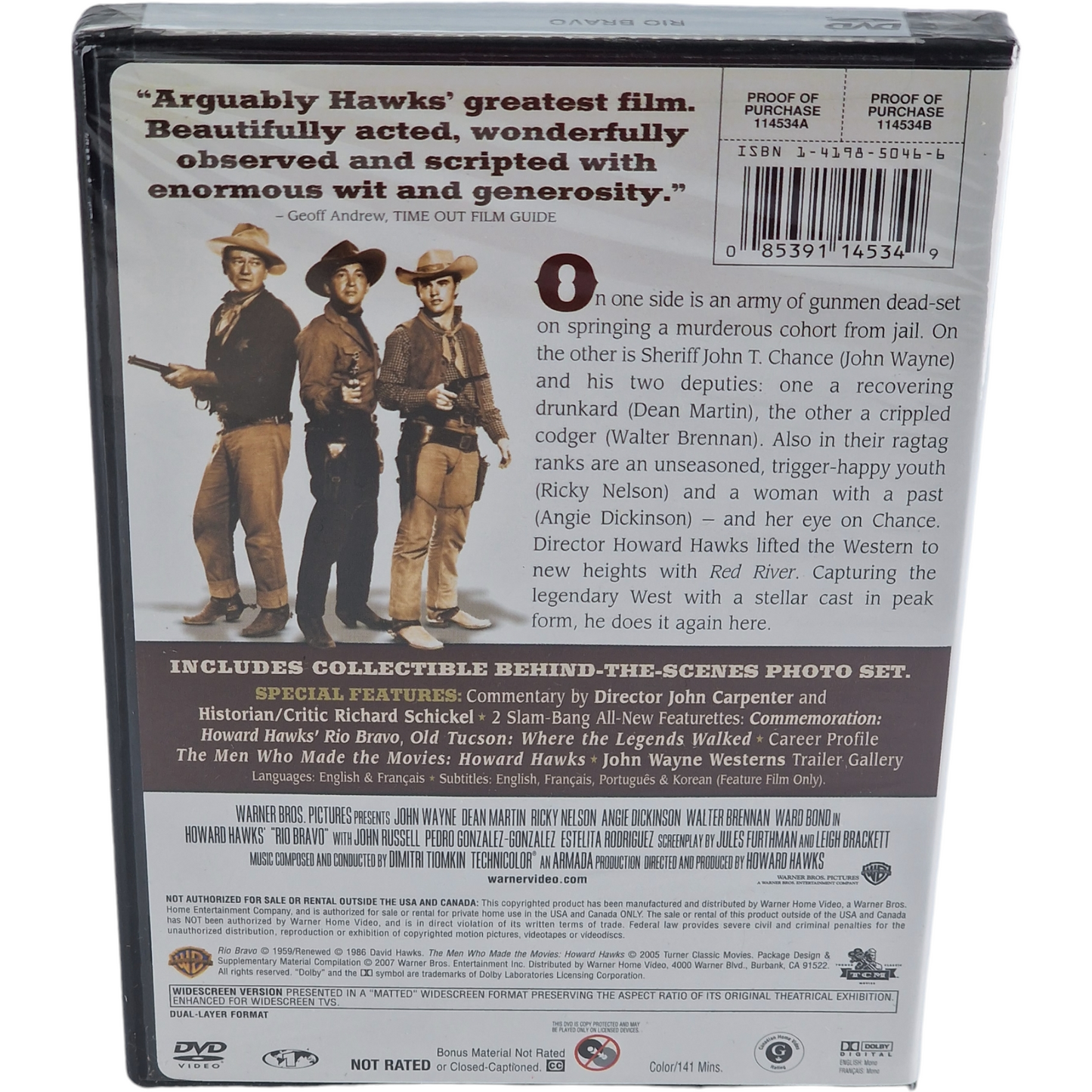 Rio Bravo 1953 John Wayne DVD Édition spéciale 2 disques Slipcover 2007 Zone 1