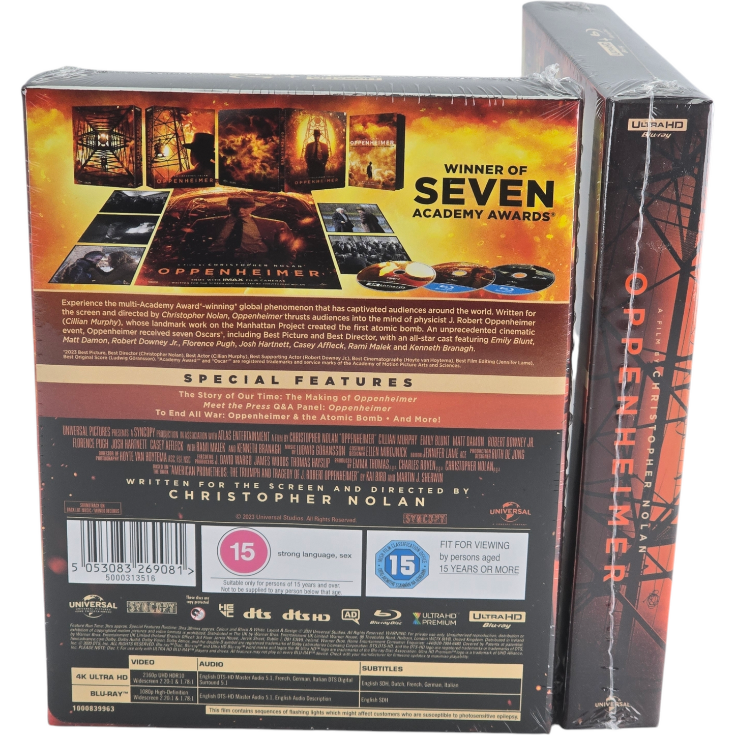 Oppenheimer Steelbook 4K Ultra HD+ Blu-ray Édition collector ultime Zone Libre