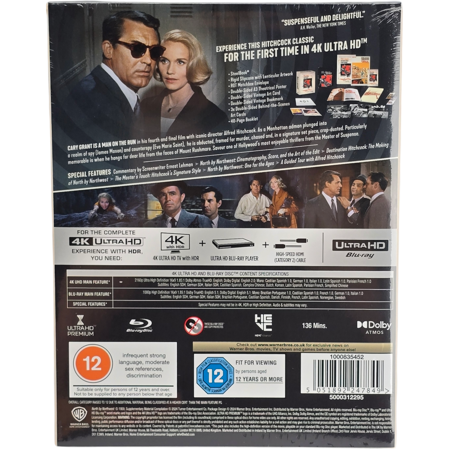 North by Northwest 4K Ultra HD + Blu-ray Steelbook Collector Alfred Hitchcock B