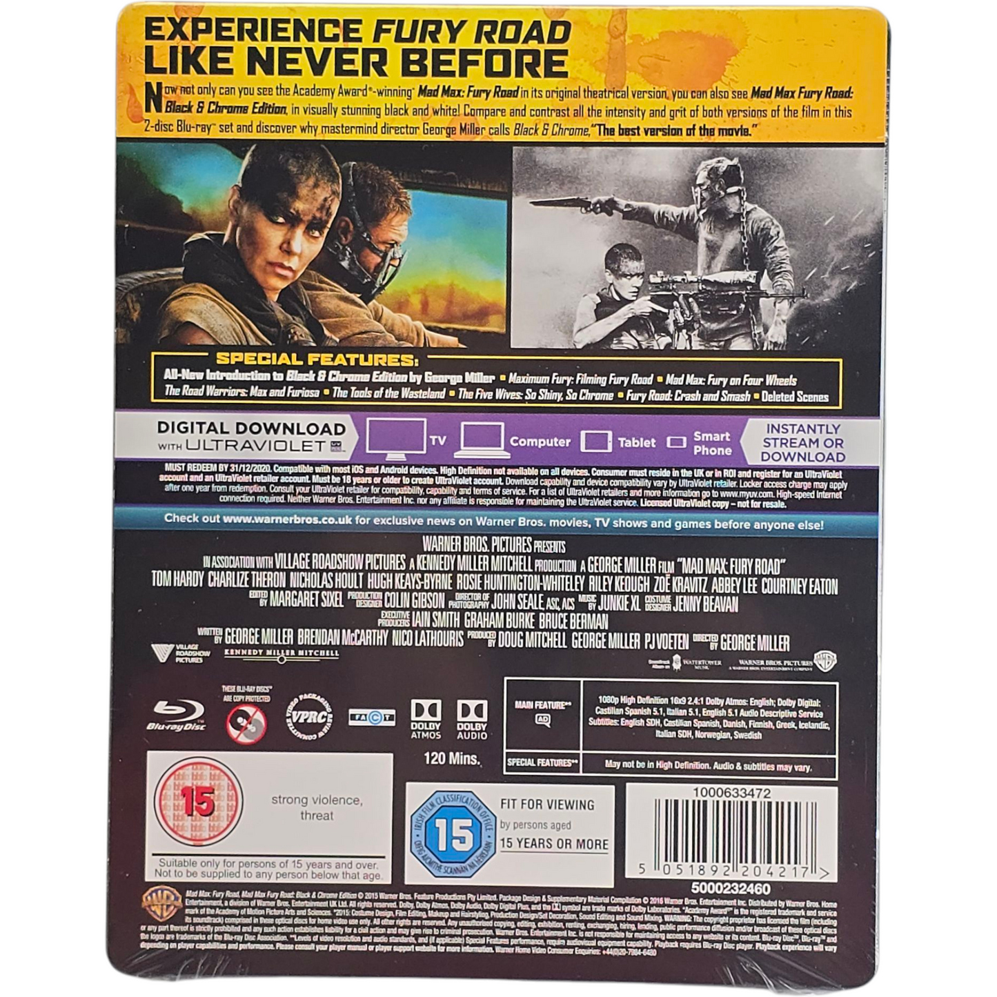 Mad Max: Fury Road Blu-ray SteelBook Zavvi Exclusif noir et chrome Libre