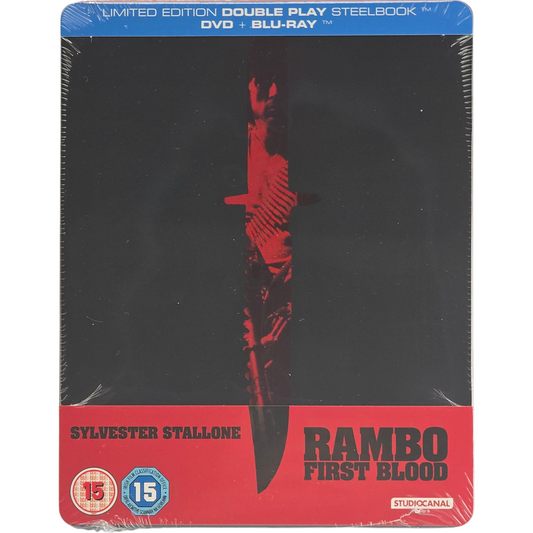 Rambo First Blood SteelBook Blu-ray + DVD Import UK Zone B Sylvester Stallone