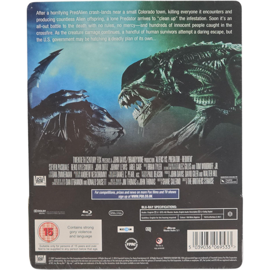 Aliens vs Predator Requiem SteelBook Blu-ray Import UK Zone B