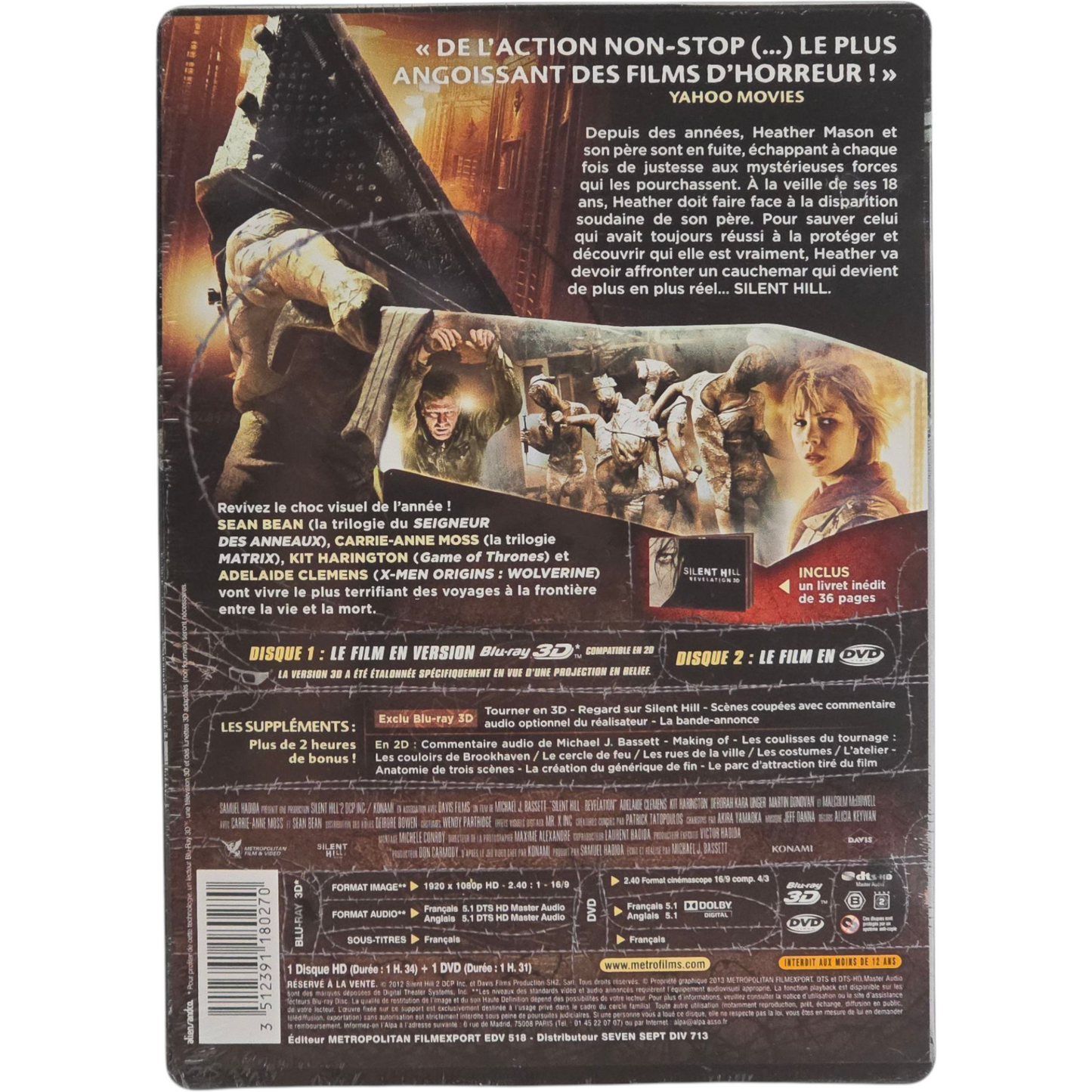 Silent Hill Revelation SteelBook Blu-ray 3D + Blu-ray + DVD + Livret 36 pages Zone B