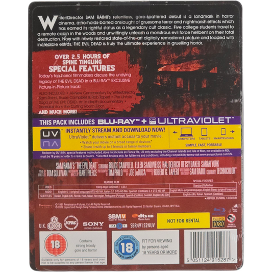 The Evil Dead - SteelBook Blu-ray Sony import UK toutes zones - Sam Raimi