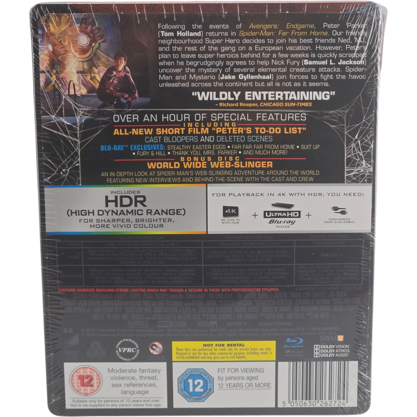 Spider-Man: Far From Home 4K Ultra HD+Blu-ray SteelBook Zavvi Limitée+ bonus Libre