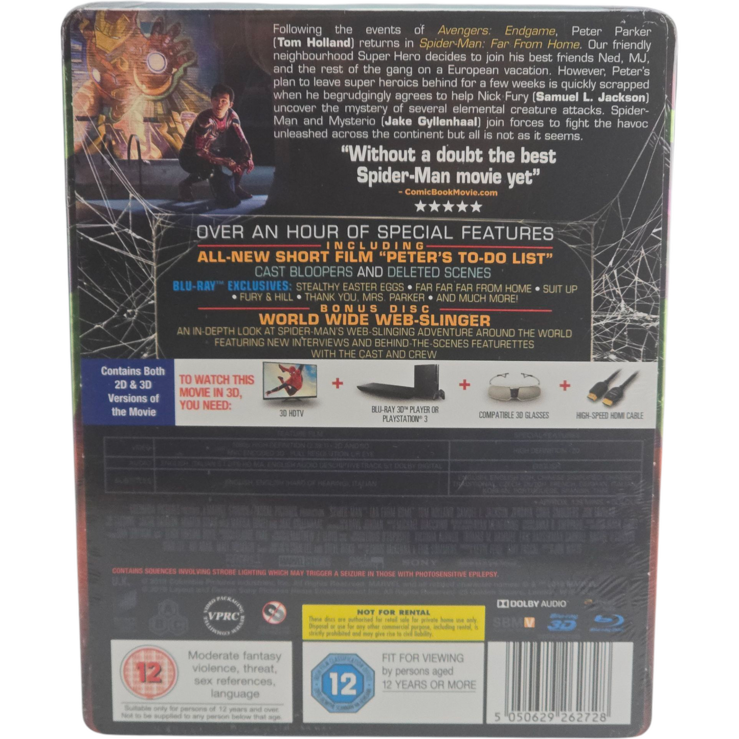 Spider-Man: Far from Home SteelBook Blu-ray 3D + 2D édition Limitée Zone Libre