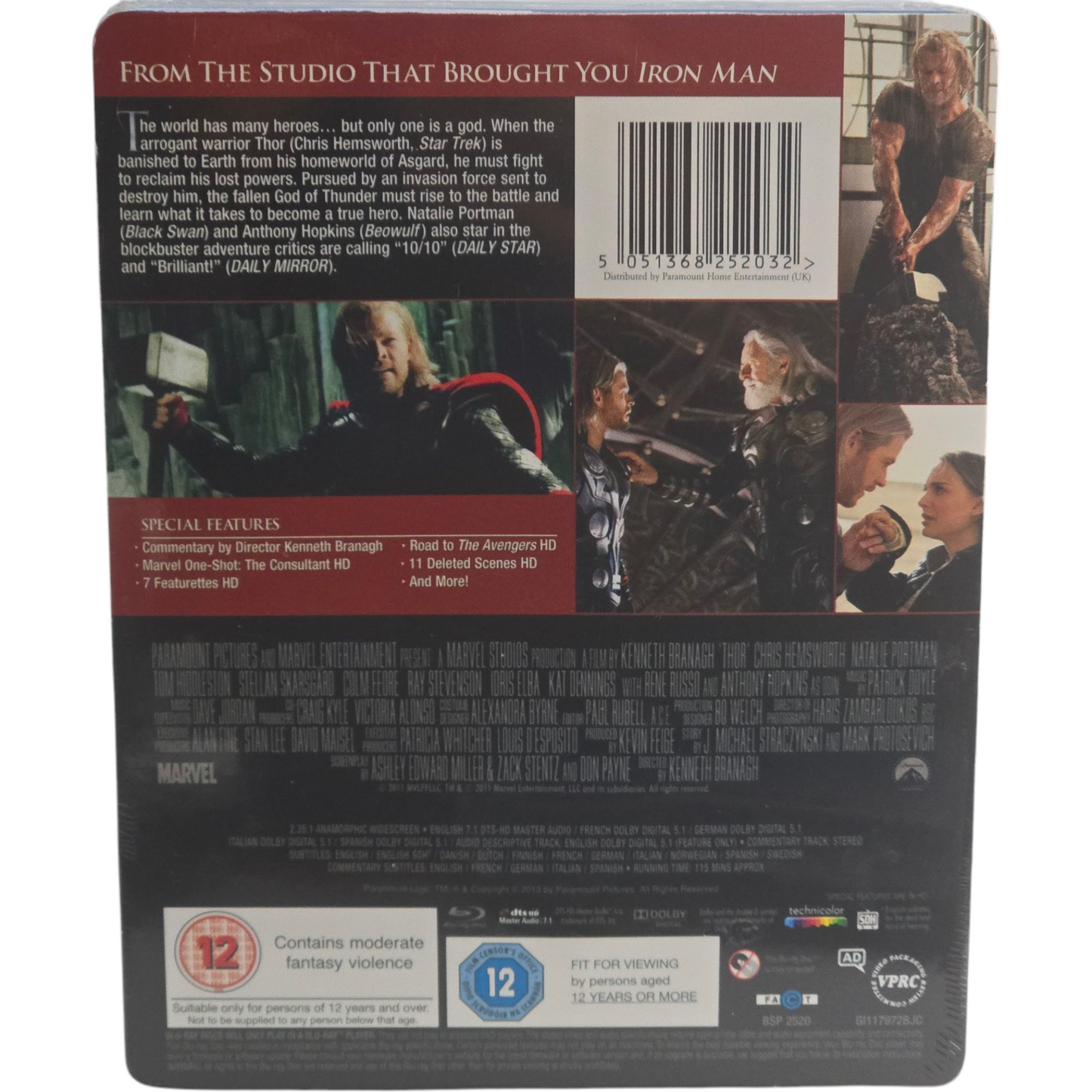 Thor Blu-ray SteelBook Débossé Zavvi Chris Hemsworth édition Limitée 2013 Libre