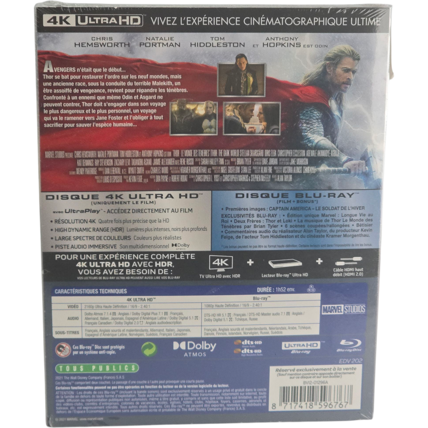 Thor: The Dark World 4K Ultra HD + Blu-ray SteelBook Mondo X France Zone B