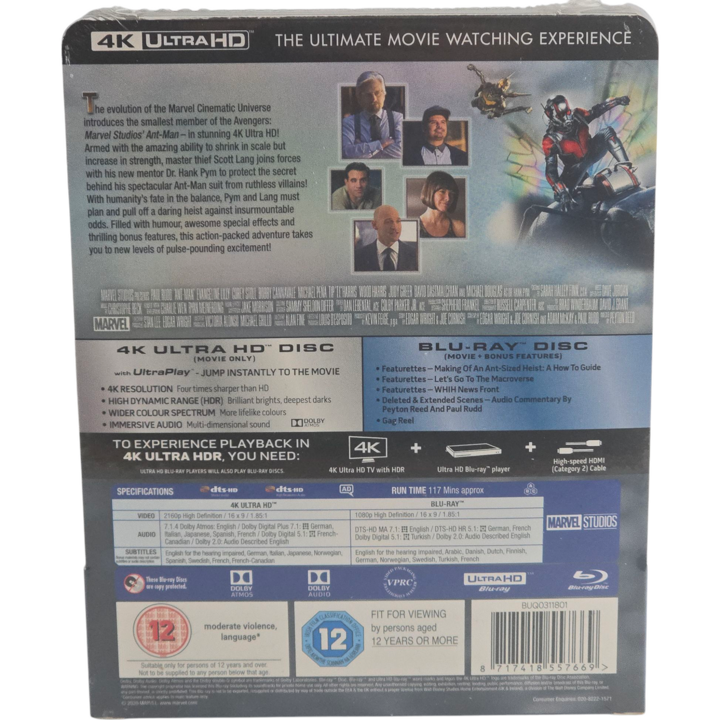 Ant-Man 4K Ultra HD + Blu-ray SteelBook Zavvi Paul Rudd, Michael Douglas Libre