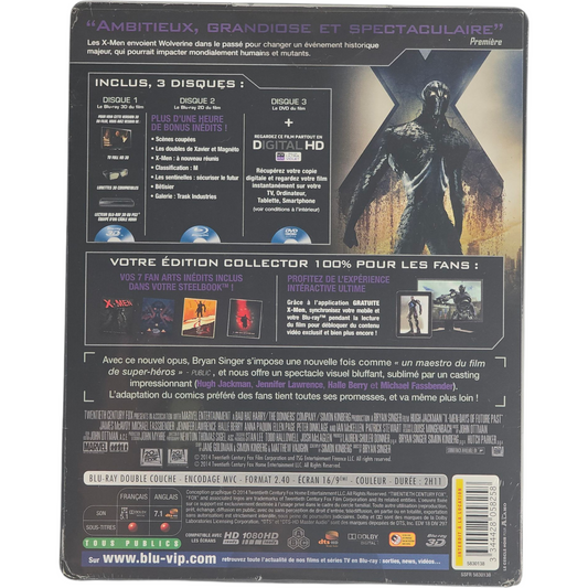 X-Men : Days of Future Past (2014) - SteelBook Blu-ray 3D + Blu-ray + DVD - Zone libre - vue 3