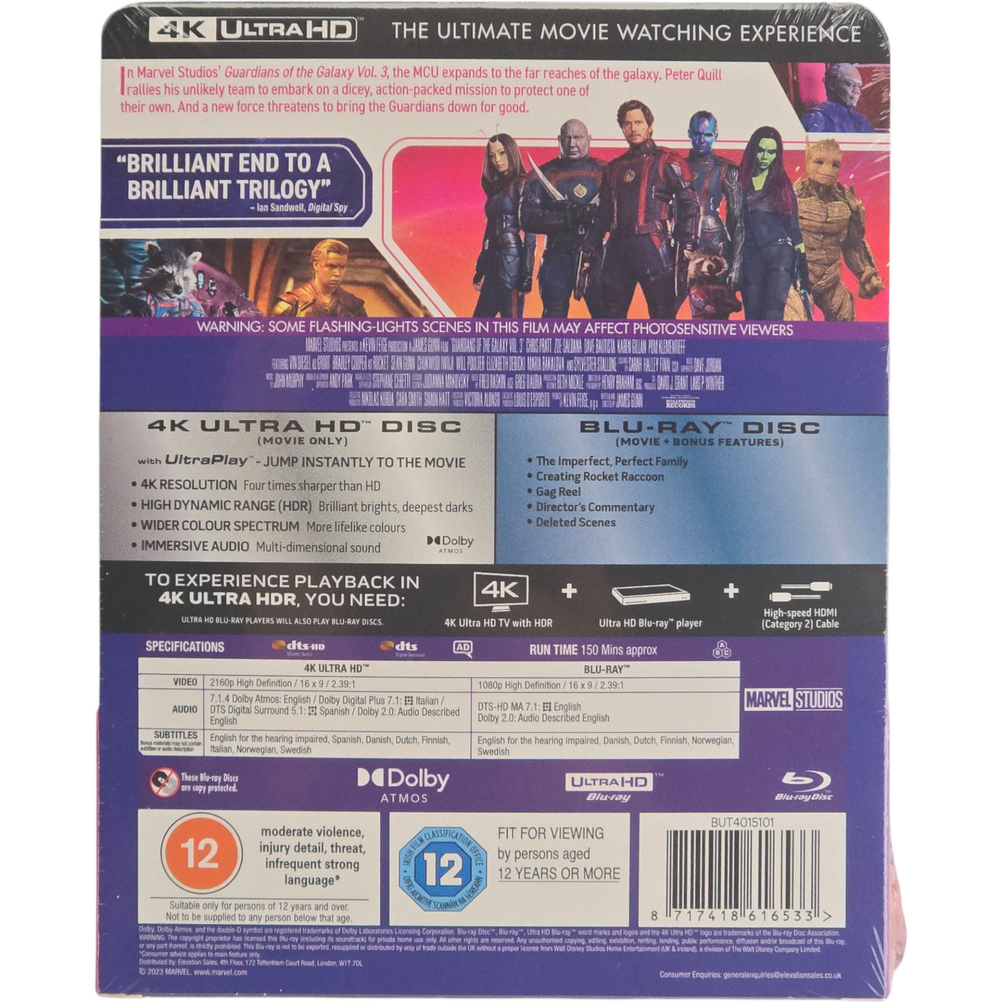 Guardians of the Galaxy Vol.3 SteelBook 4K Ultra HD + Blu-ray Ltd HMV 2023 Libre