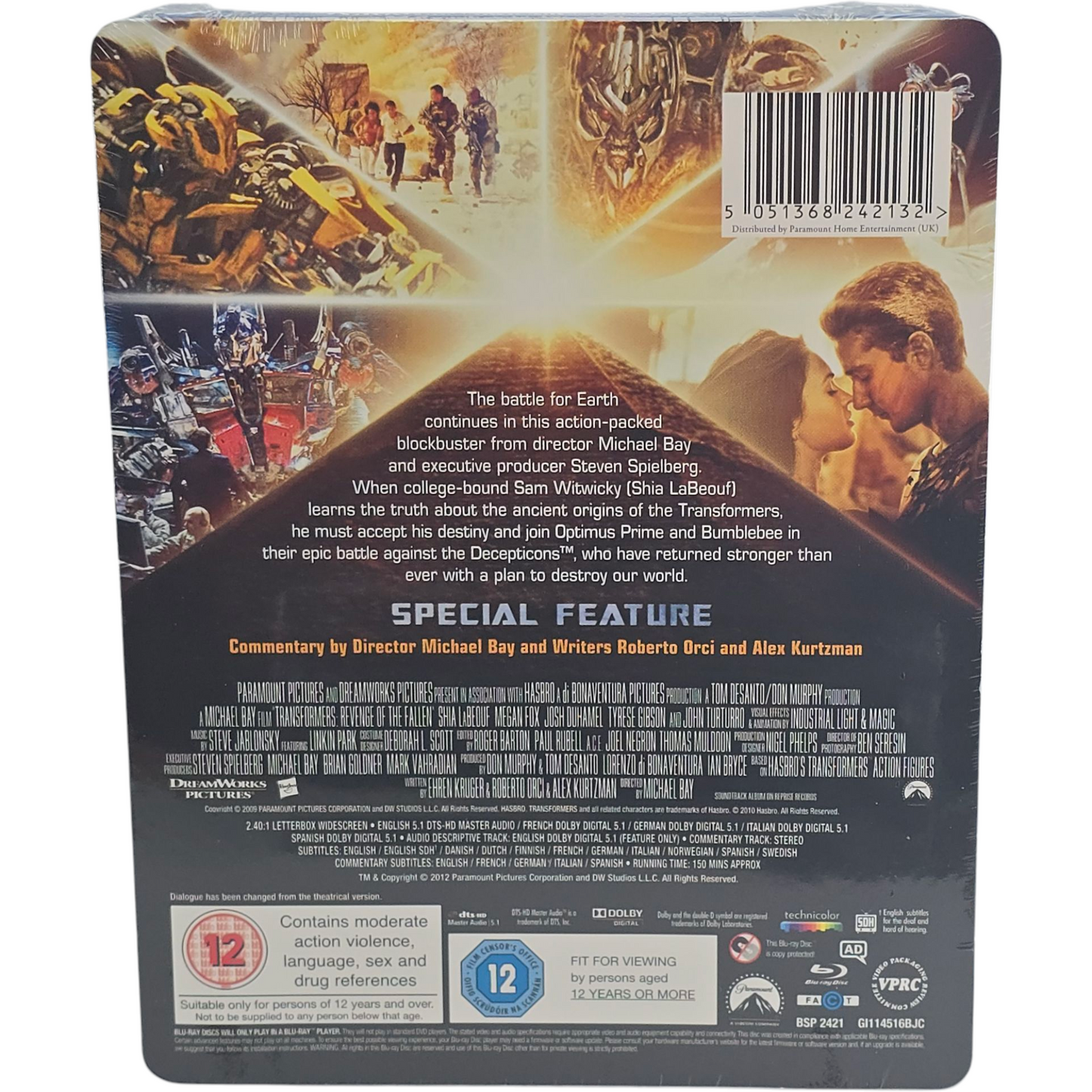 Transformers: Revenge of the Fallen Blu-ray SteelBook Débossé Zavvi limitée B