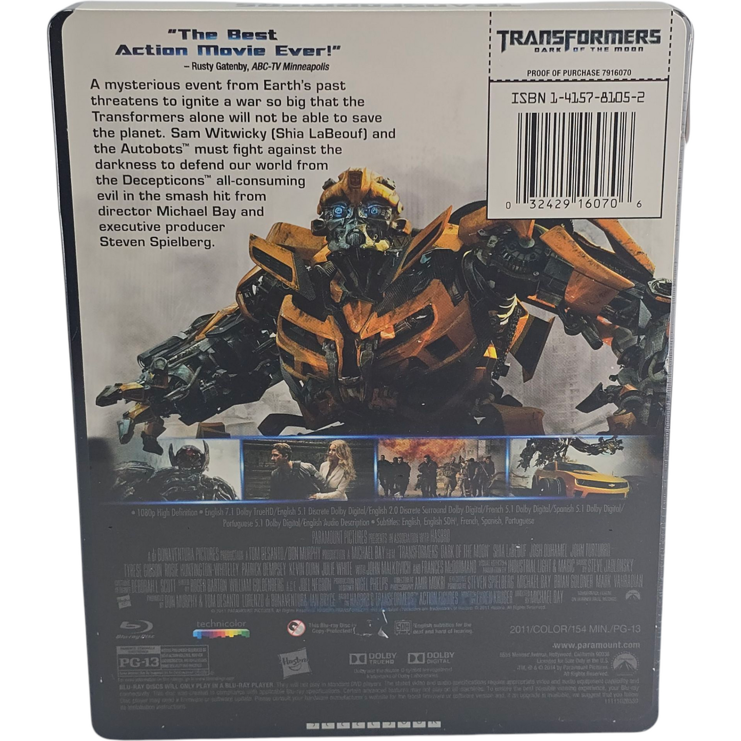 Transformers: Dark of the Moon Blu-ray SteelBook Best Buy Exclusive 2014 Zone A