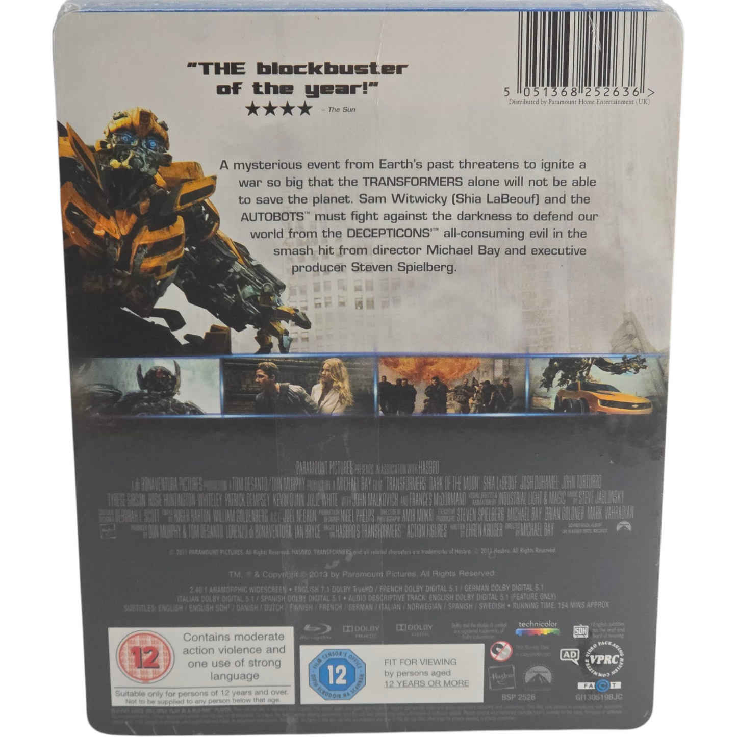 Transformers:Dark of the Moon SteelBook Débossé Blu-ray Zavvi limité 2013 Zone B