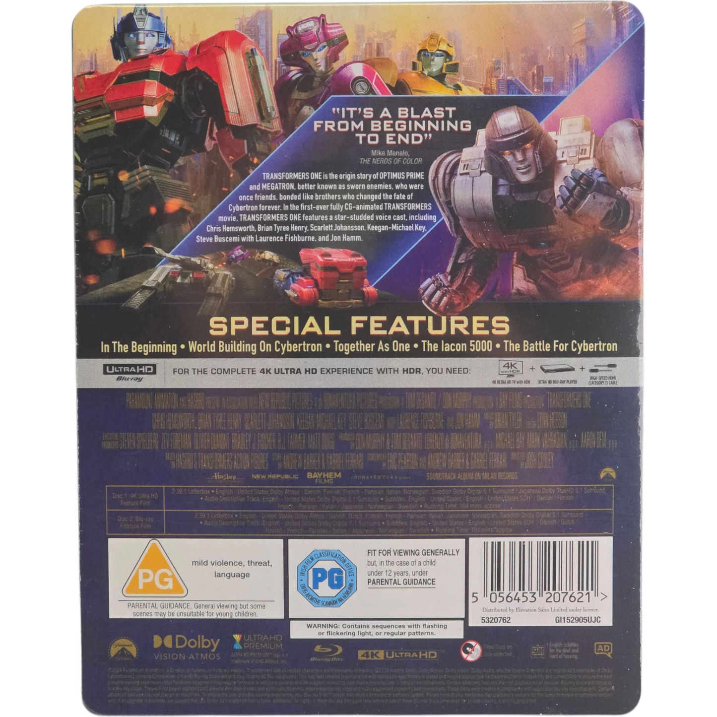 Transformers One:Le Commencement SteelBook 4K Ultra HD+Blu-ray Chris Hemsworth B