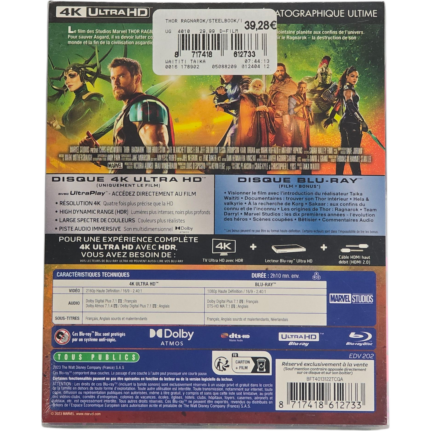 Thor: Ragnarok 4K HD + Blu-ray SteelBook Mondo X Zavvi Chris Hemsworth Zavvi B