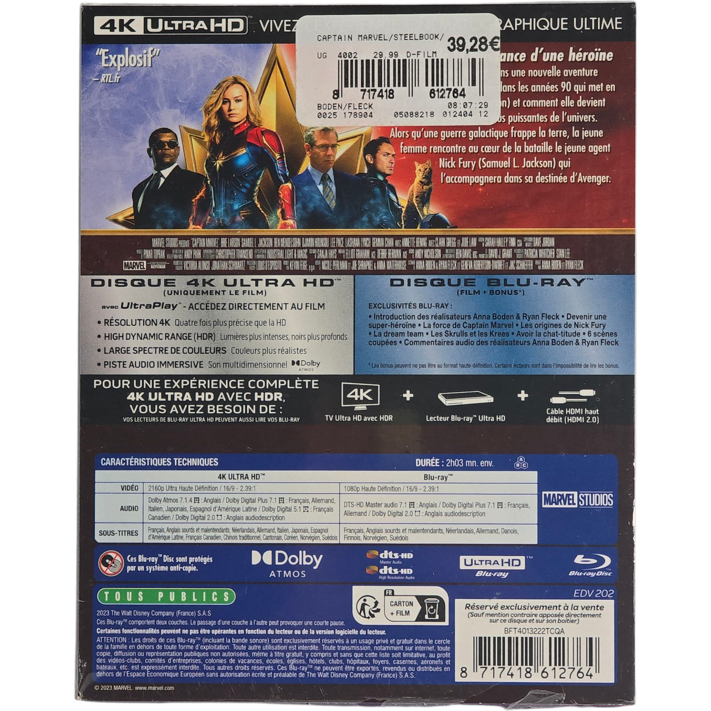Captain Marvel 4K Ultra HD + Blu-ray SteelBook Mondo X #059 Limitée 2023 Zone B