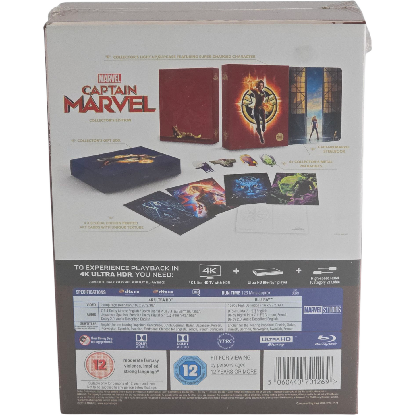 Captain Marvel 4K Ultra HD +Blu-ray SteelBook Zavvi Collector Édt Ltd 1000 Ex