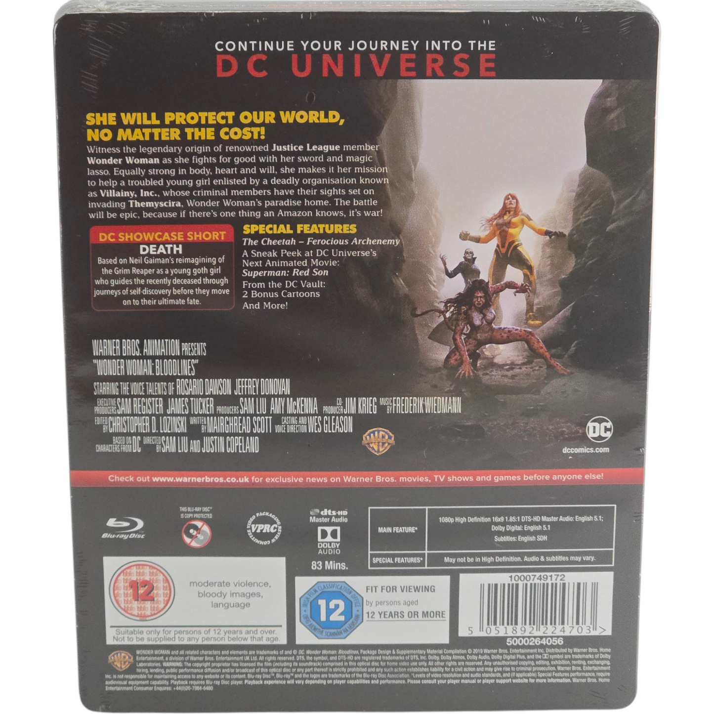 Wonder Woman : Bloodlines Blu-ray SteelBook Edition Limitée 2019 Region B