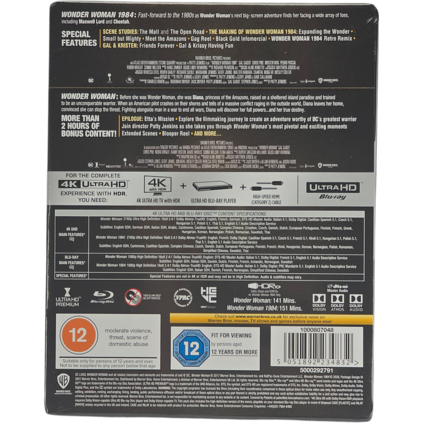 Wonder Woman 1984 4K Ultra HD + Wonder Woman 4K SteelBook Zavvi 2018 Zone Libre