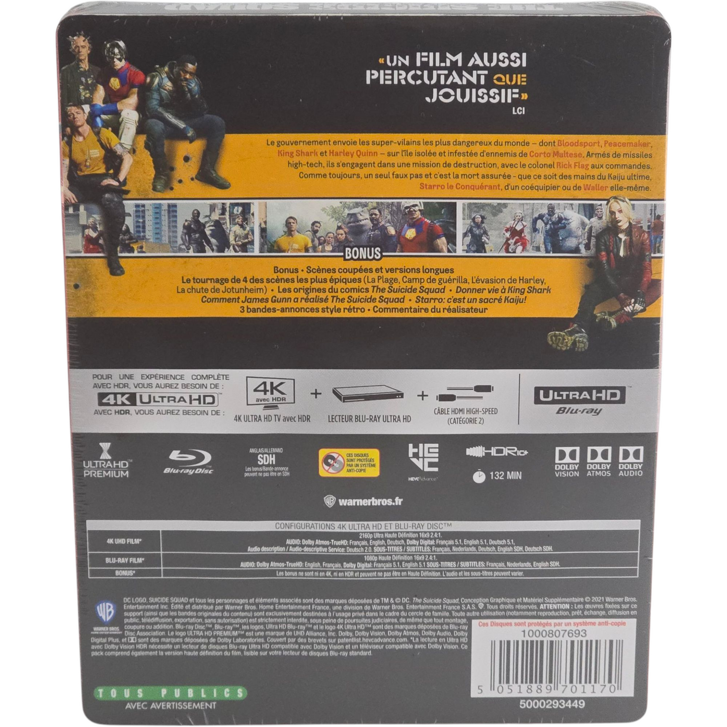 The Suicide Squad 4K Ultra HD + Blu-ray + CD SteelBook Fnac Edit Limitée Zone B