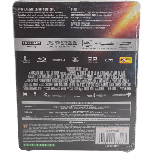 Justice League (2017) - SteelBook 4K Ultra HD + Blu-ray - Zone libre + Zone B - vue 3