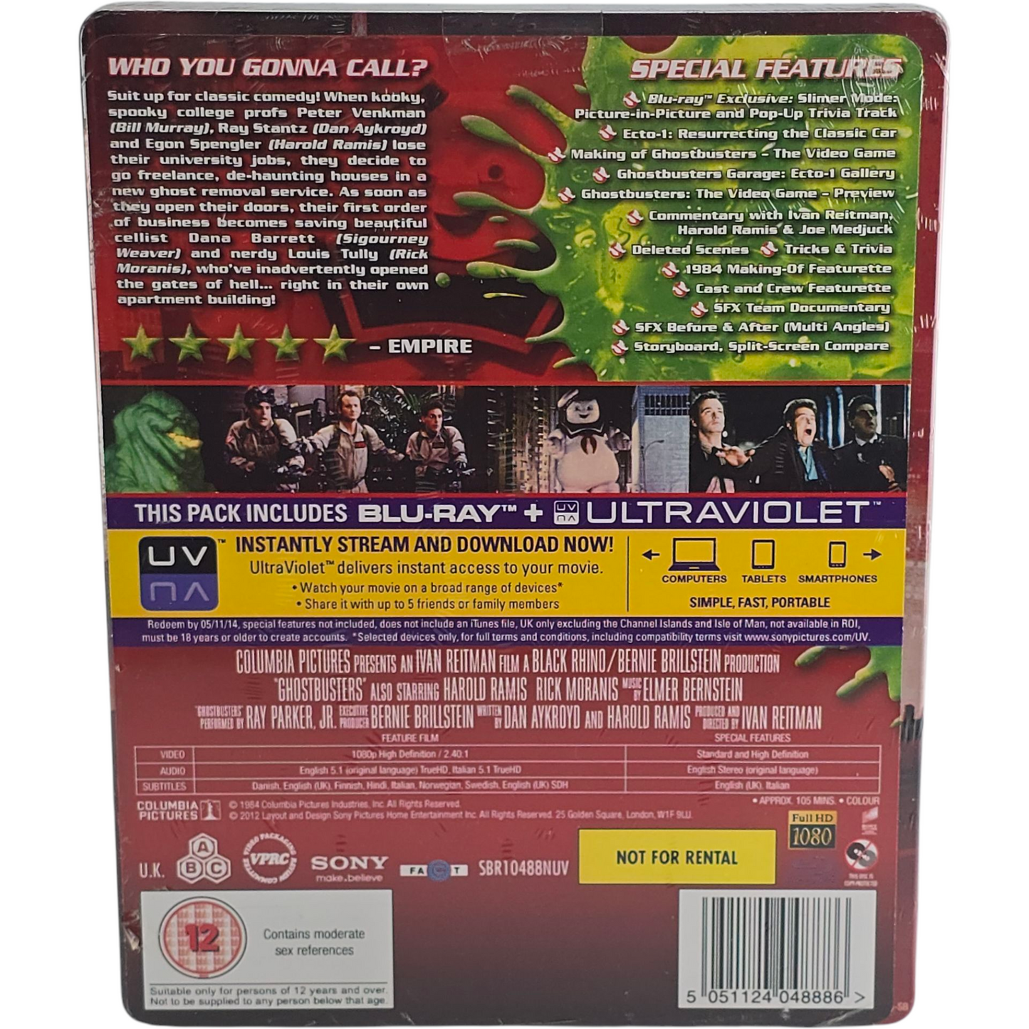 Ghostbusters (Original) 1984 Steelbook Blu-Ray Bill Murray 2012 Region Libre