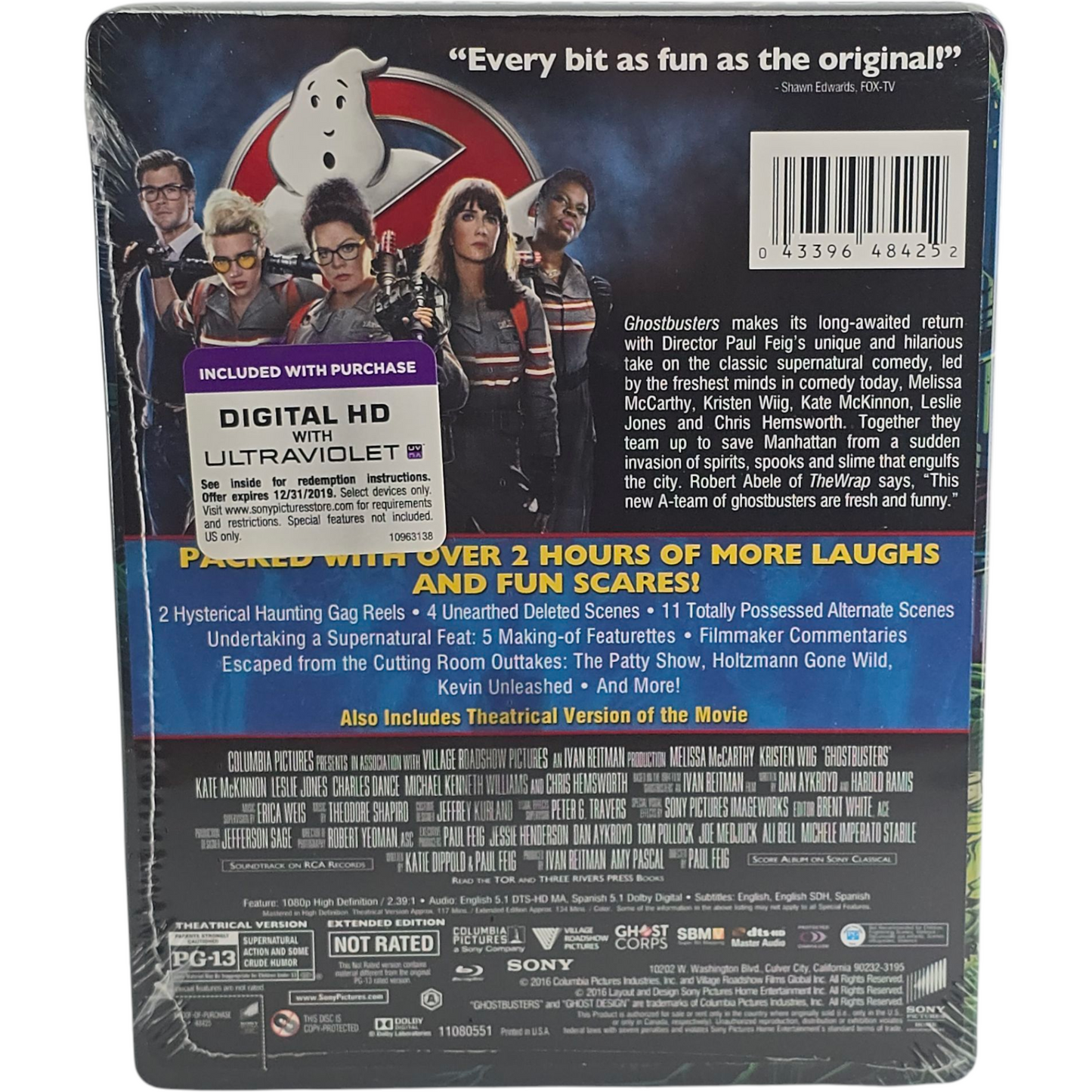 Ghostbusters SteelBook Blu-ray 2016 Edition étendue 1 film, 2 coupes Zone A