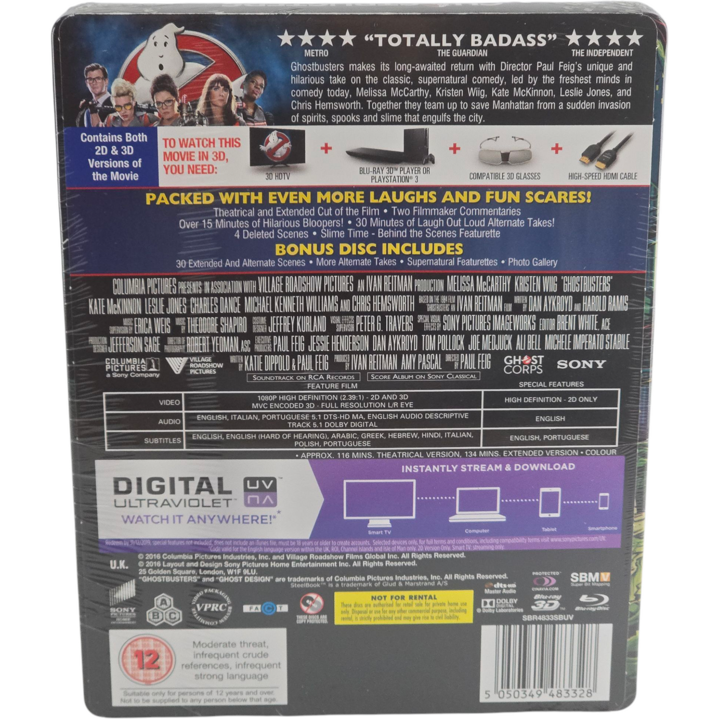 Ghostbusters : Blu-ray 3D + Blu-ray Steelbook 2016 Zavvi Limitée 2 Cuts Libre