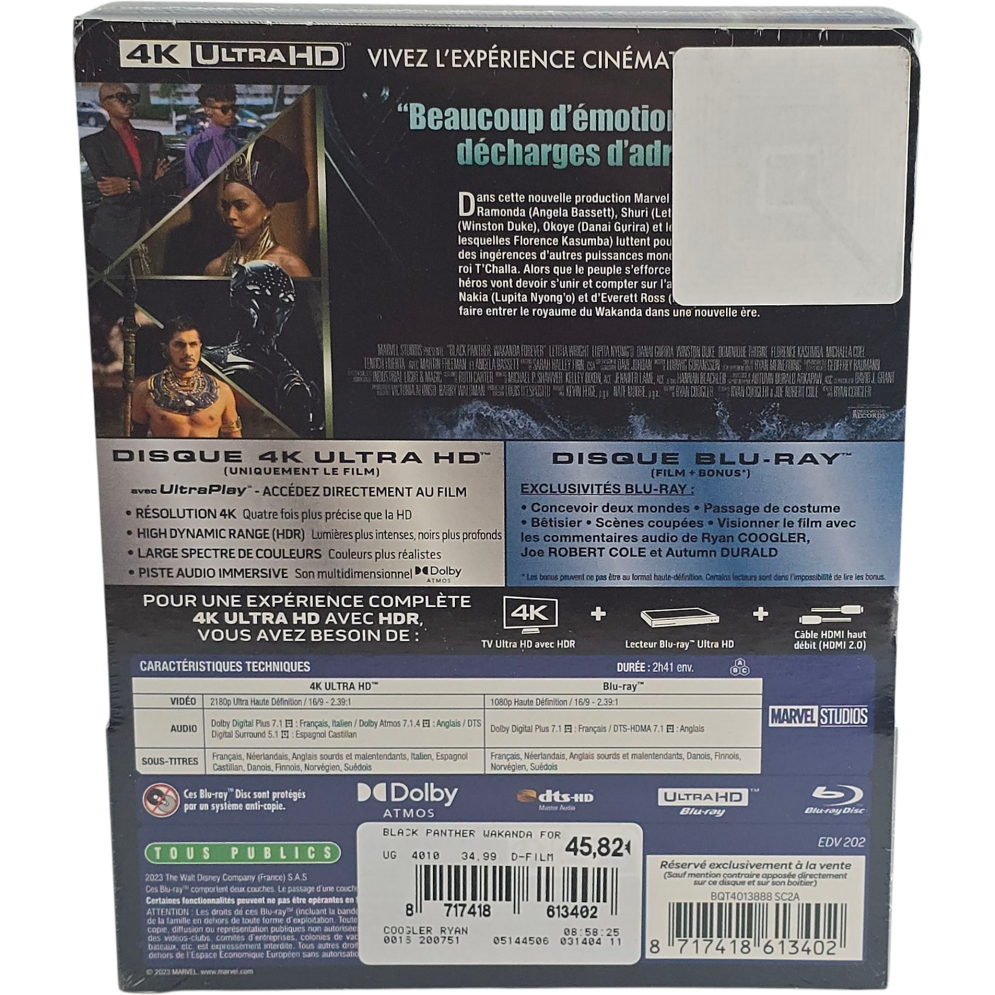 Black Panther: Wakanda Forever SteelBook 4K Ultra HD + Blu-ray Fnac exclusif B