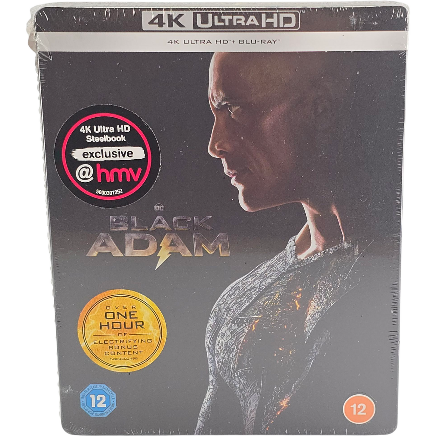 Black Adam 4K Ultra HD + Blu-ray SteelBook exclusif HMV Dwayne Johnson 2023 B
