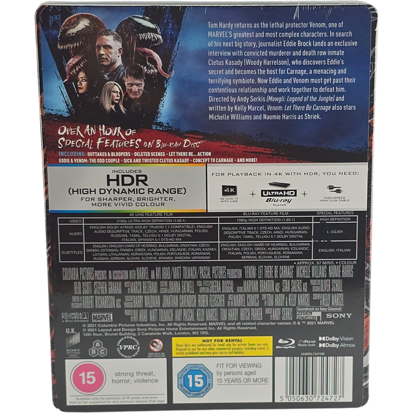 Venom : Let There Be Carnage 4K Ultra HD + Blu-ray SteelBook Zavvi Tom Hardy B
