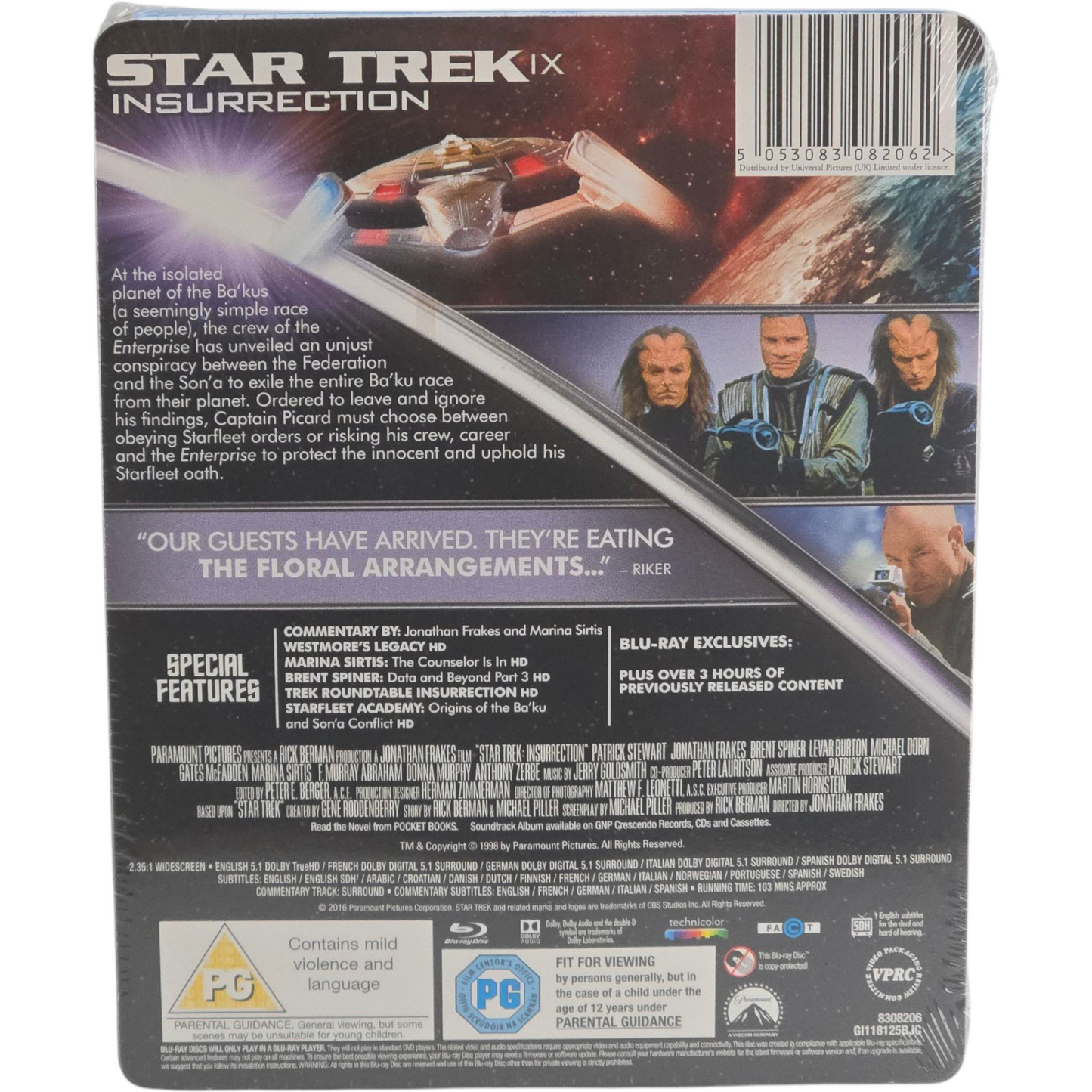 Star Trek IX : Insurrection Blu-ray SteelBook Débossé Édition limitée 2016 Zone B