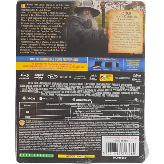 Le Hobbit Un Voyage Inattendu SteelBook Blu-ray + DVD Édition Ultime Gandalf VF