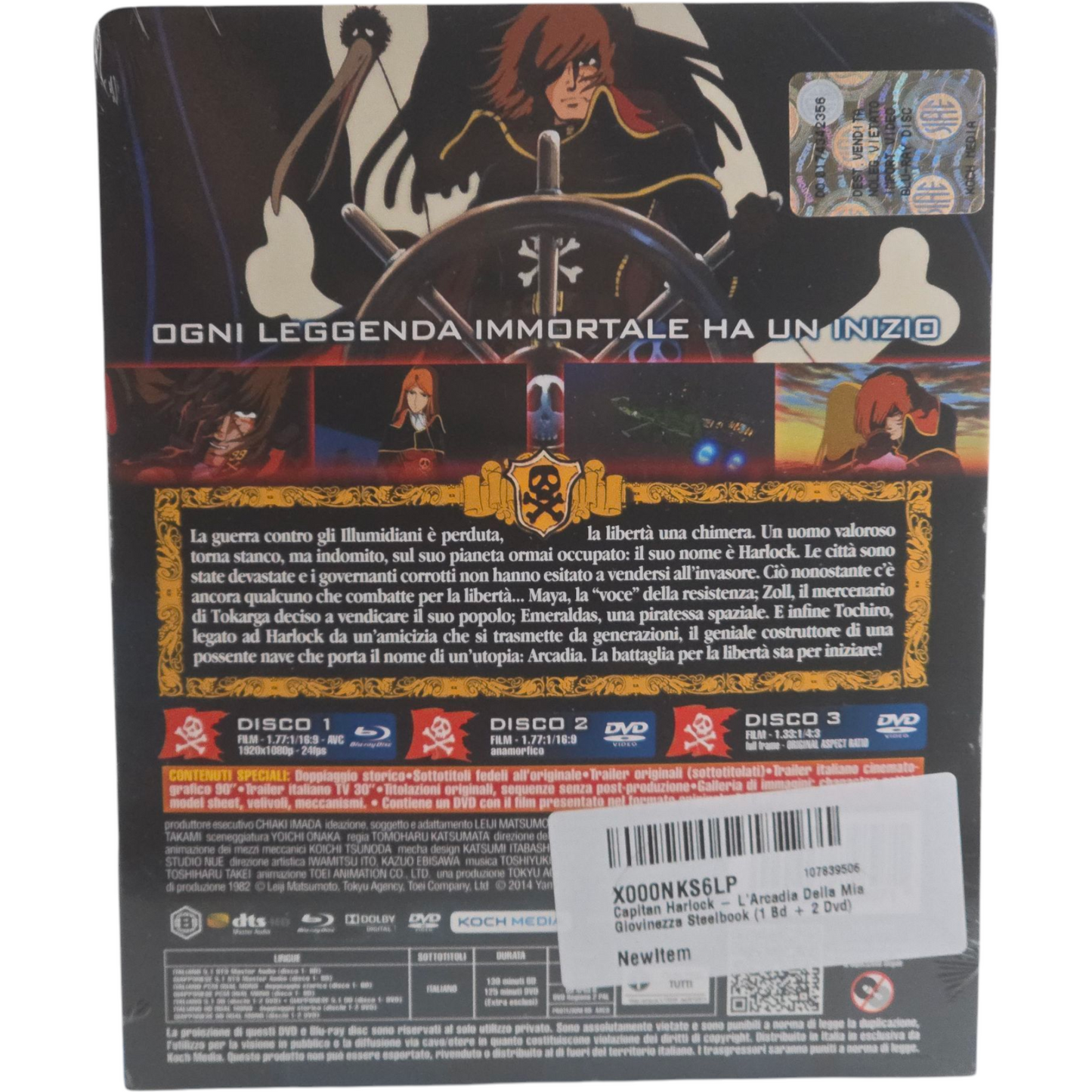 Capitaine Harlock: Arcadia de ma jeunesse Blu-ray + DVD Steelbook 2014 Region B