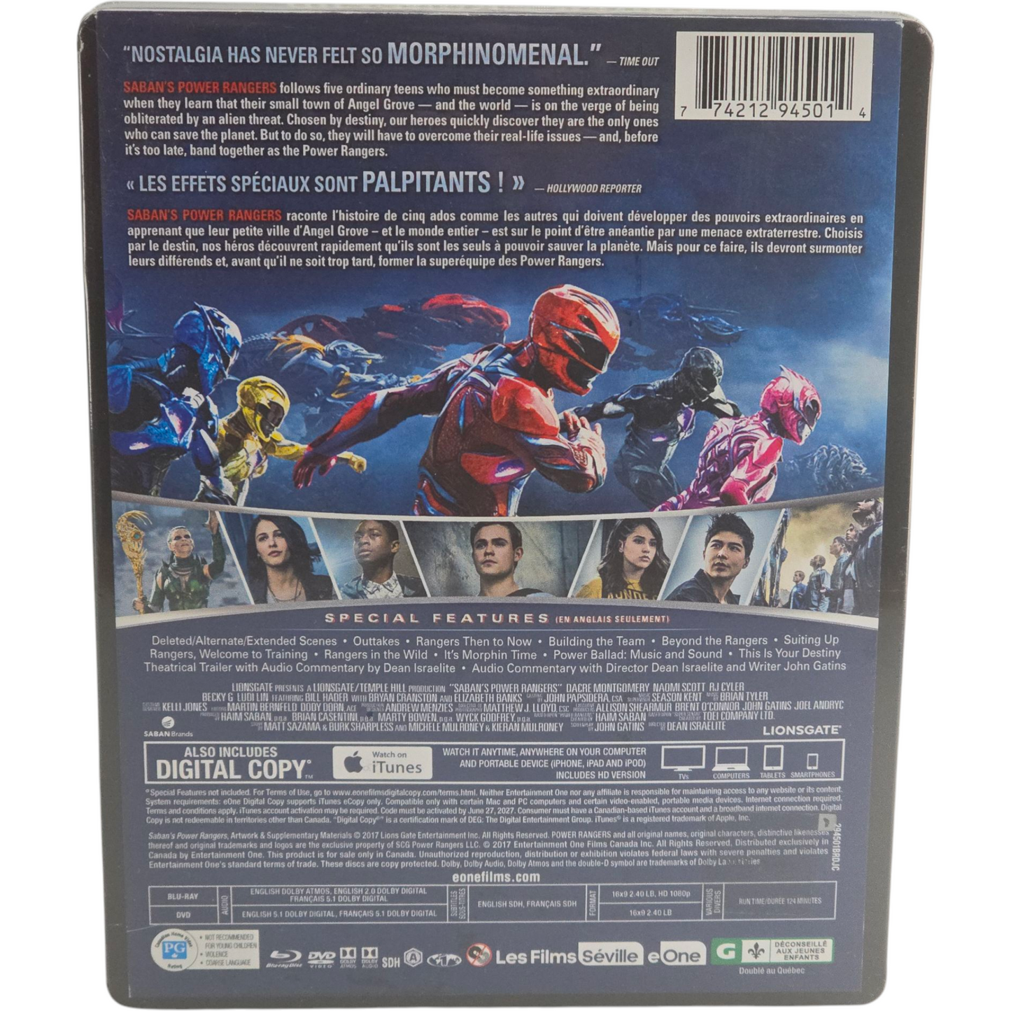 Power Rangers SteelBook Blu-ray + DVD + Digital HD Dacre Montgomery Region A