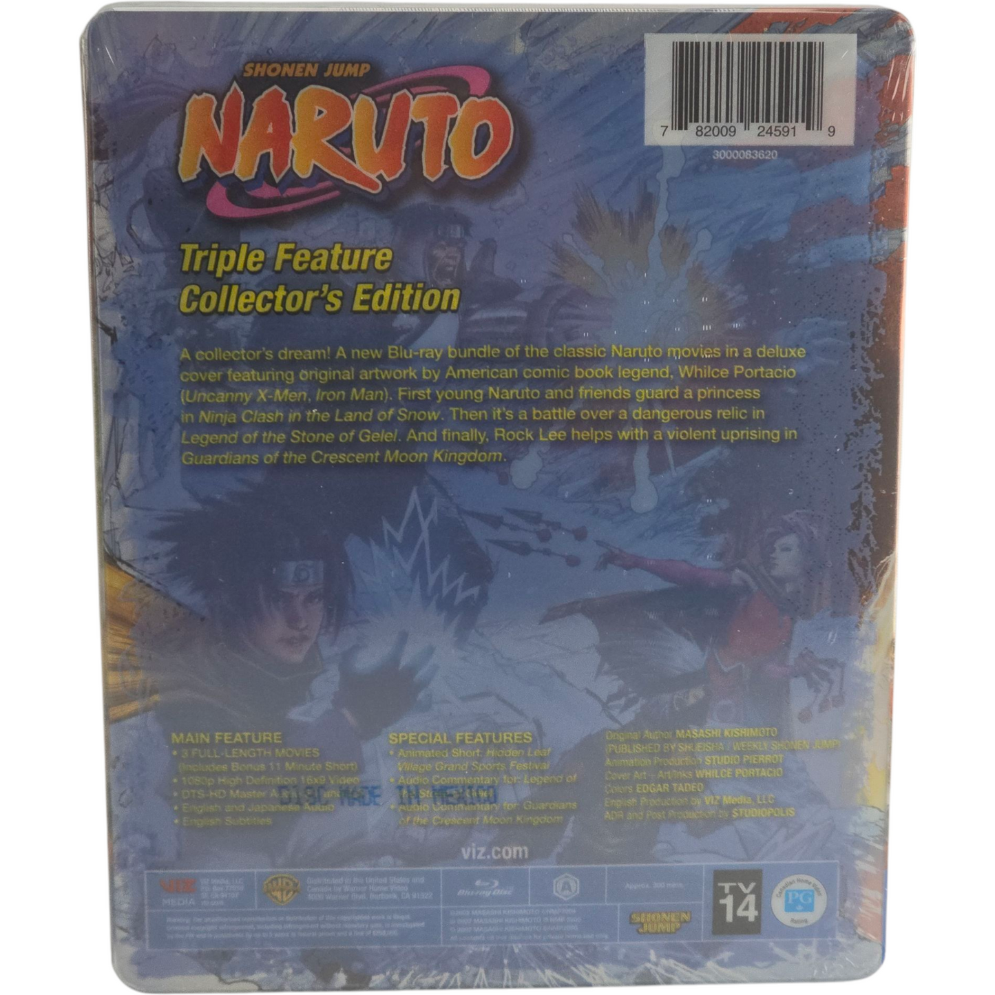 Naruto Triple Feature Collector's Edition 3 Films Blu-ray Steelbook Import Region A