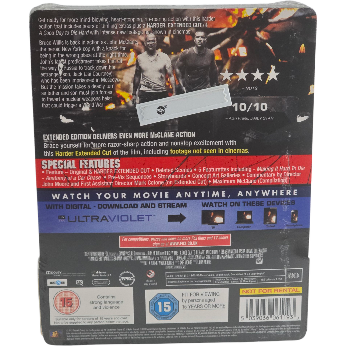 A Good Day to Die Hard Blu-ray Steelbook HMV Exclusif Bruce Willis Zone Libre