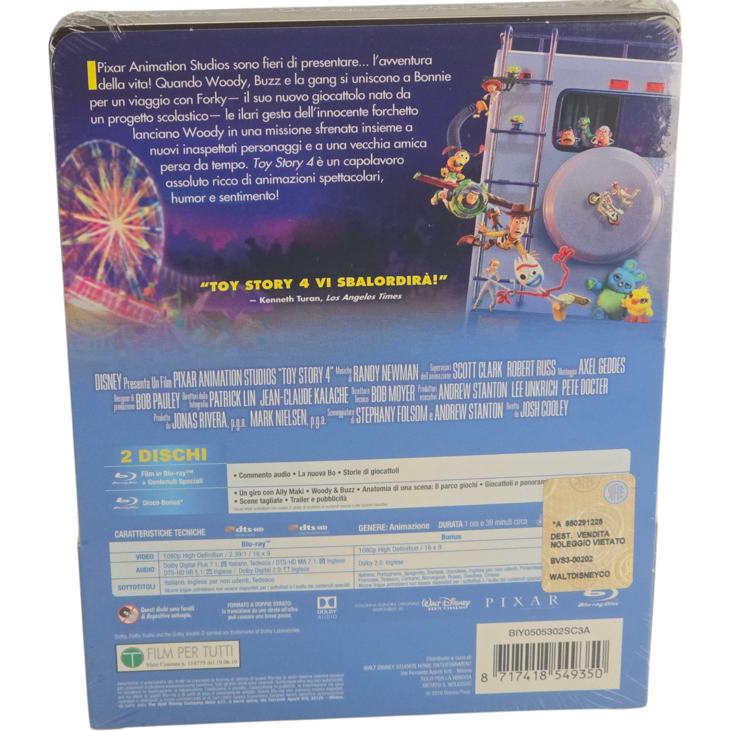 Toy Story 4 Blu-ray SteelBook Disney Buena Vista Tom Hanks 2019 Region B