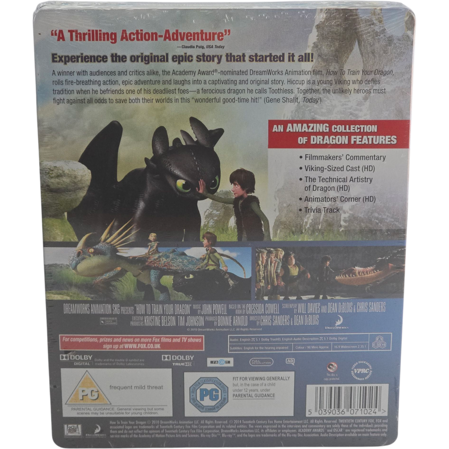 How to Train Your Dragon SteelBook Blu-ray Zavvi Edition limitée 2014 Région libre