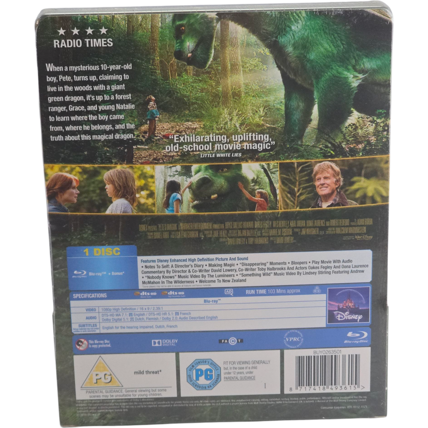 Pete's Dragon Blu-ray SteelBook Zavvi éxclusif 2016 Region Libre