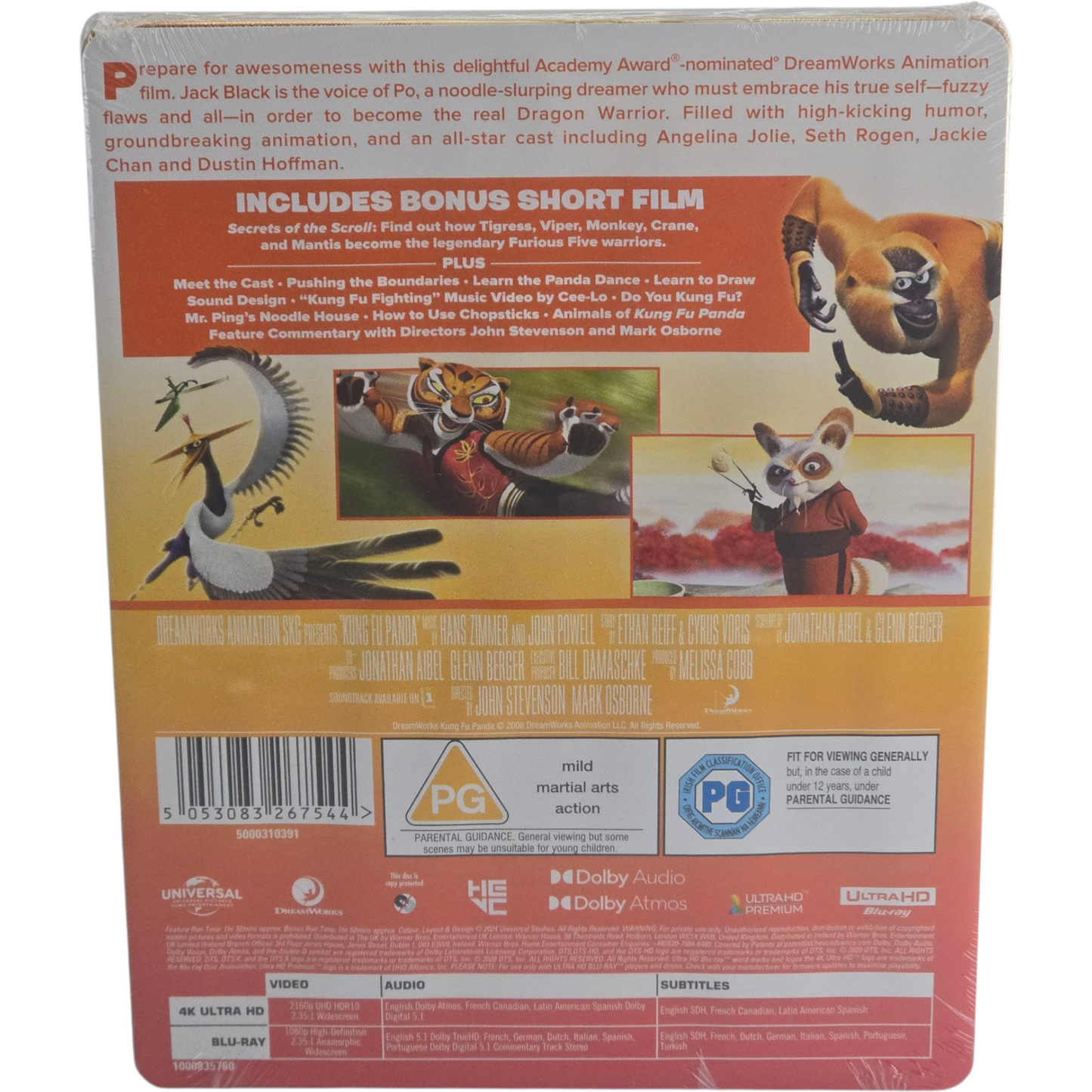Kung Fu Panda SteelBook 4K Ultra HD +Blu-ray Disney Édition limitée Zone Libre