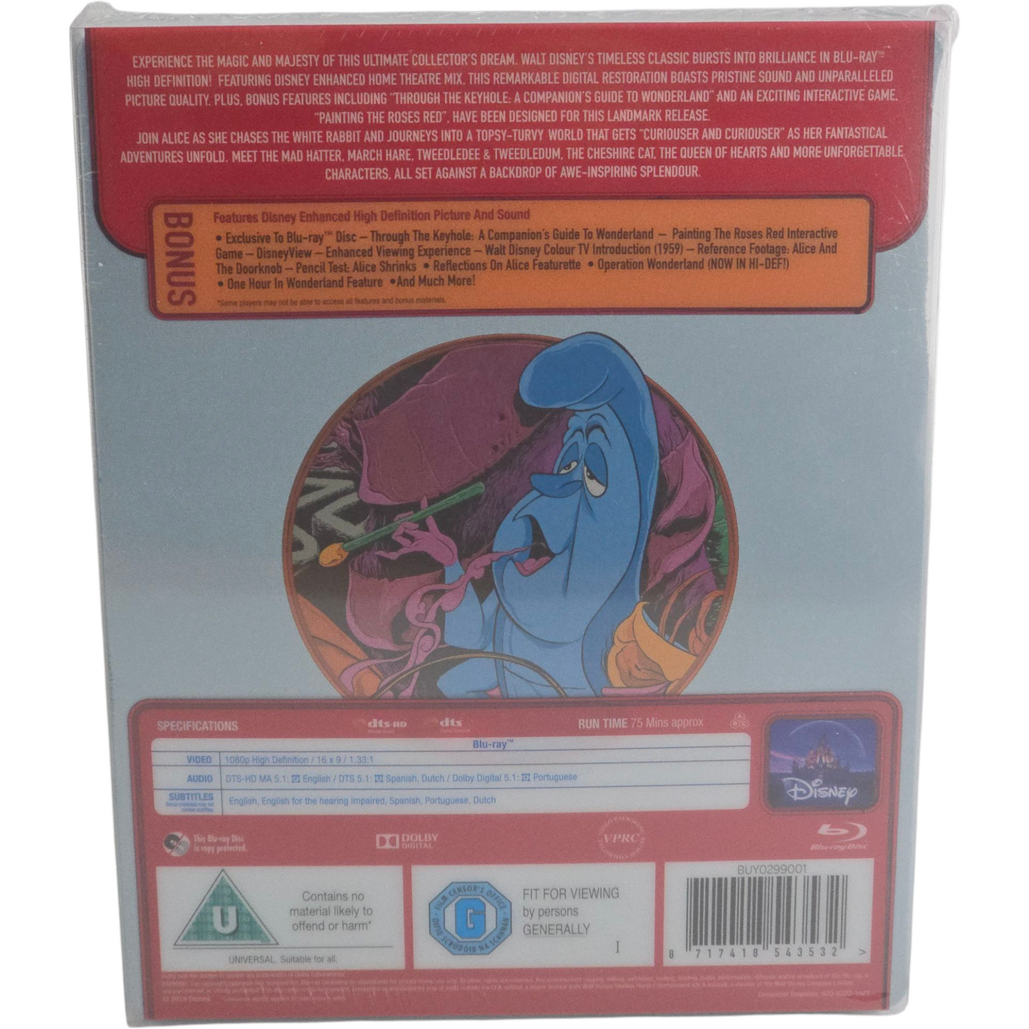 Alice in Wonderland Disney Blu-ray SteelBook Zavvi Mondo X #32 Limitée Zone B