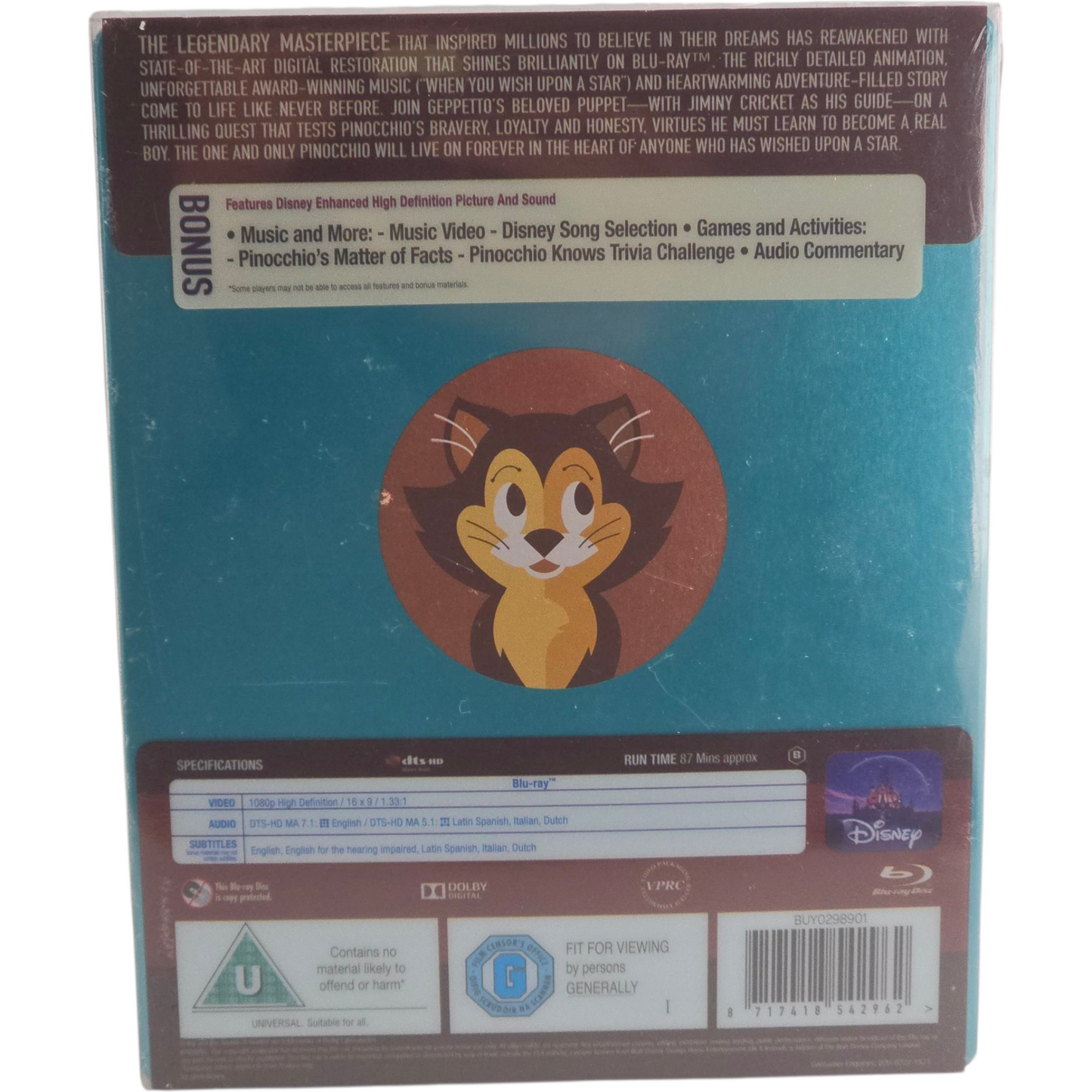 Pinocchio Disney Blu-ray SteelBook Zavvi Mondo X Series #31 Limitée Zone B